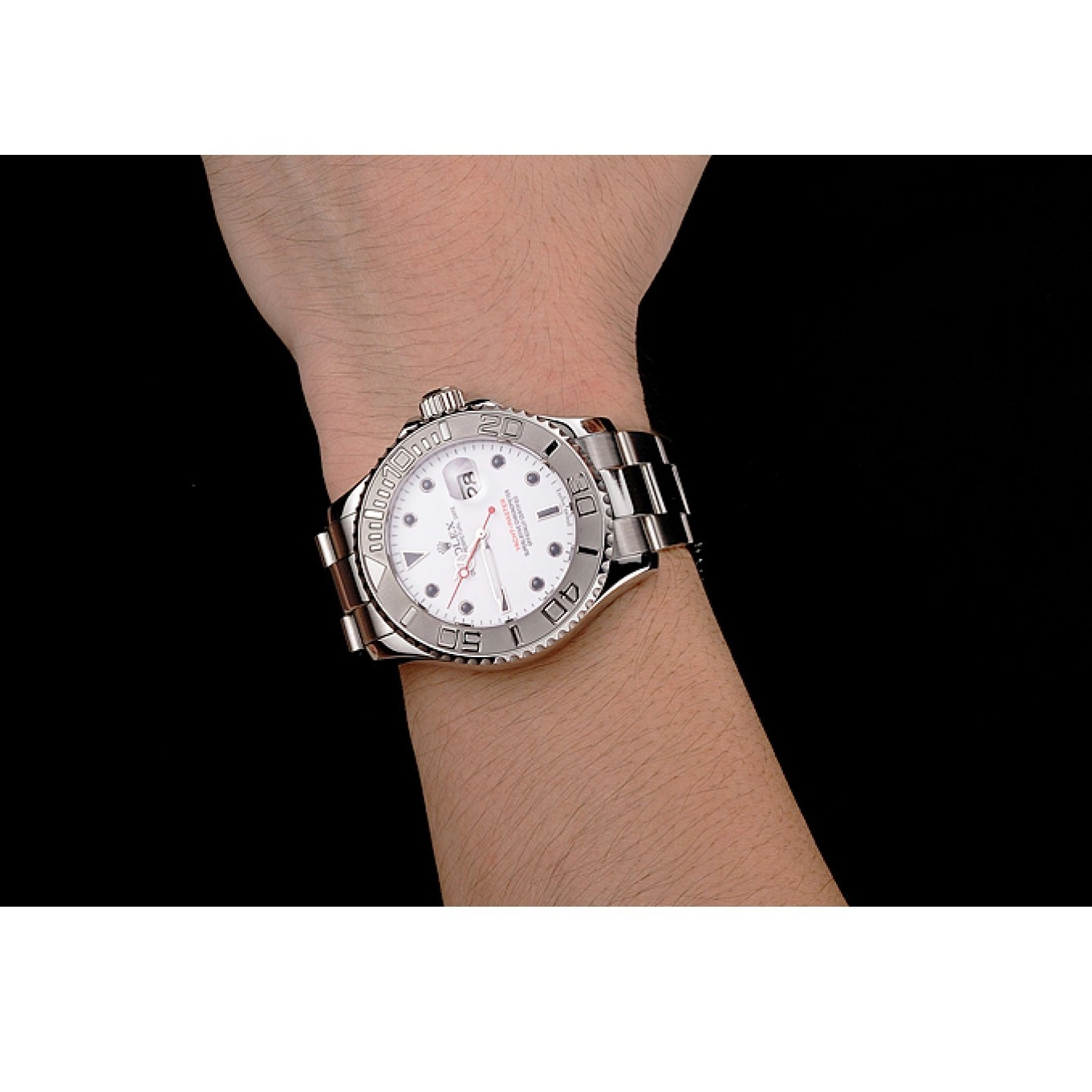 AAA replica watch White Case Yacht-Master Stainless And Dial Bracelet Rolex Steel 0729